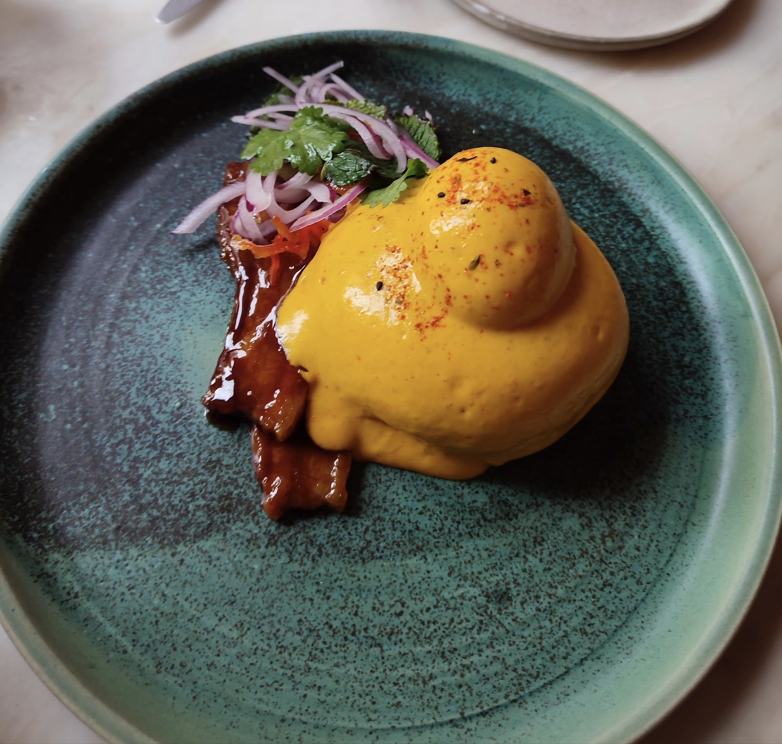 Pork Belly Eggs Benedict