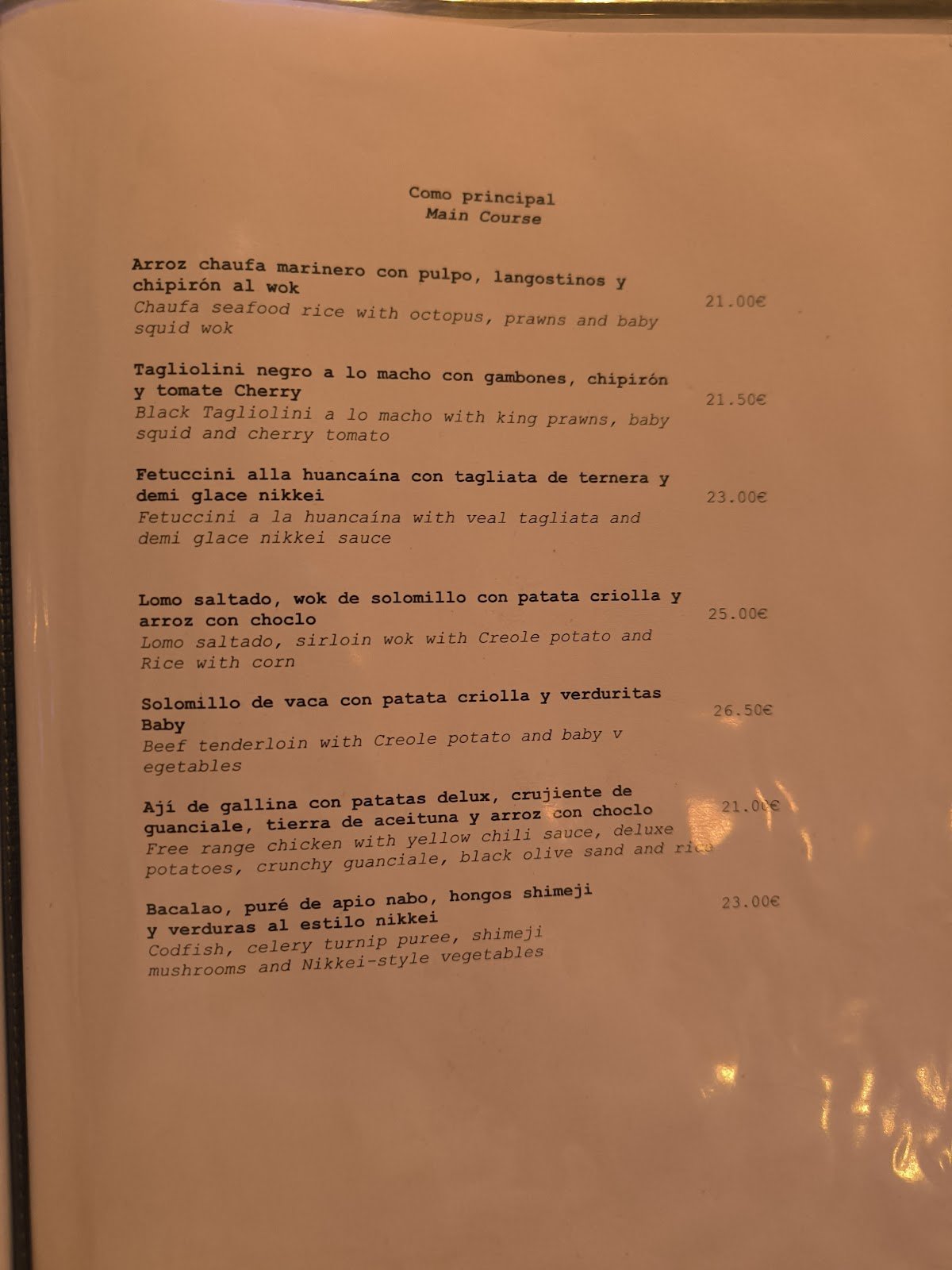 80/20 restaurante menu 2