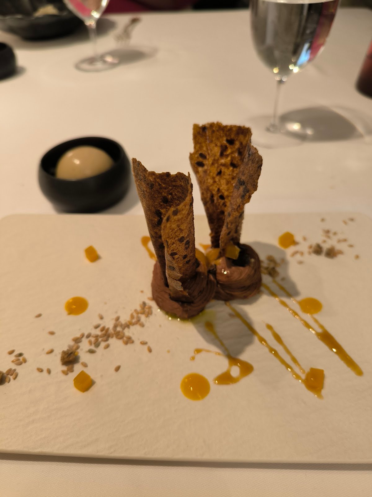 Arzak creamed mango and Dominican chocolate