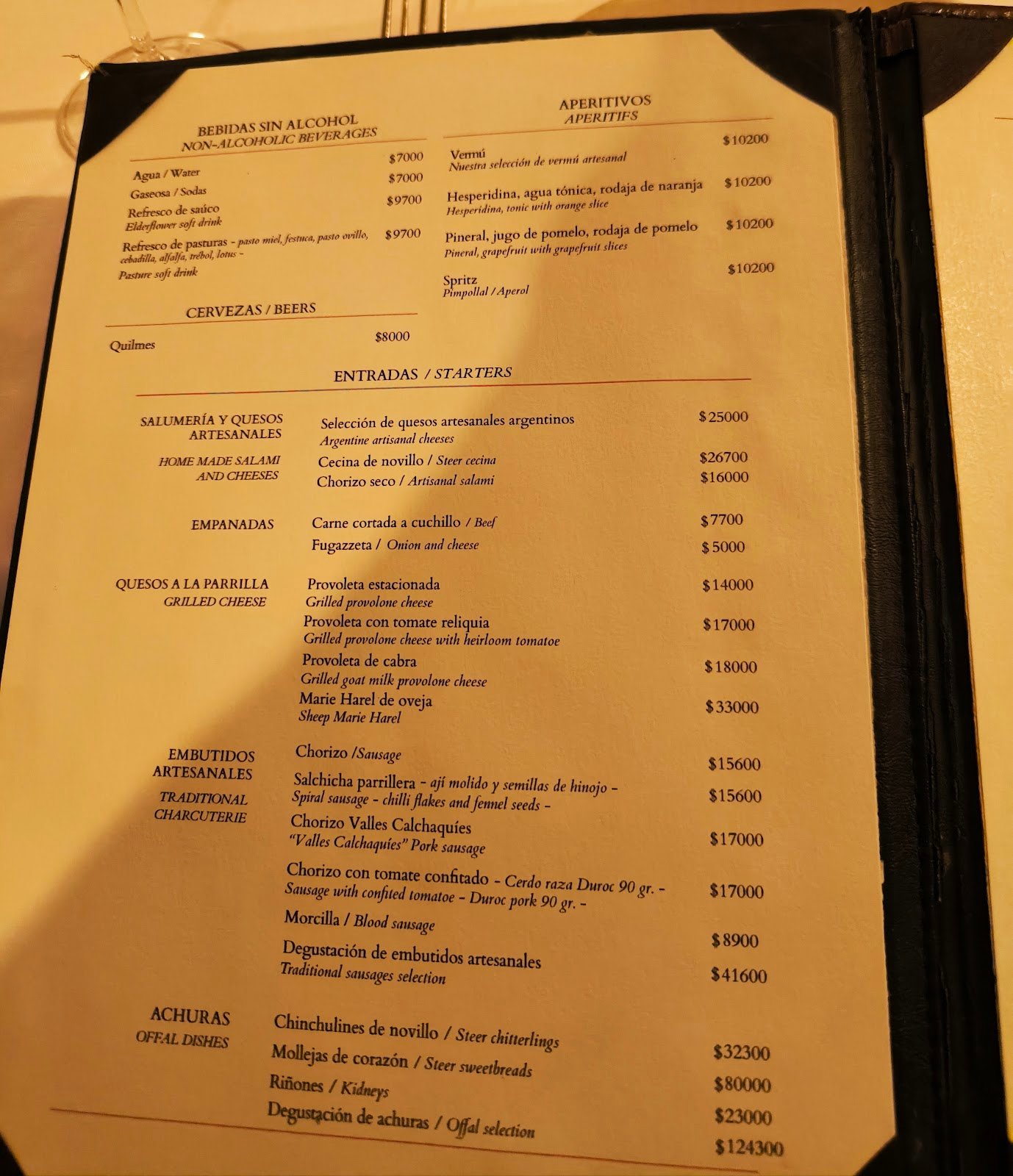 Don Julio Menu