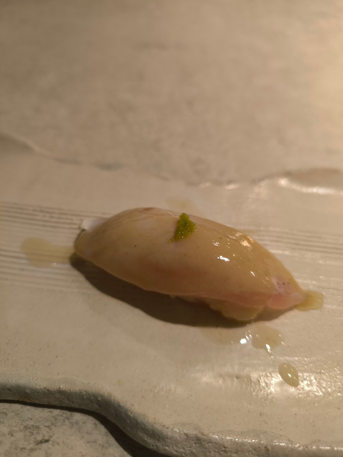 Ugo Chan - sea bass nigiri with Iberian pork fat