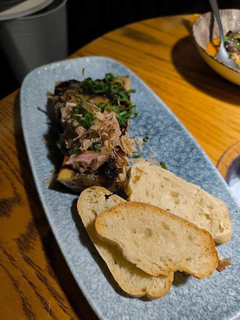 Yakitoro - veal bone marrow with hamachi tataki