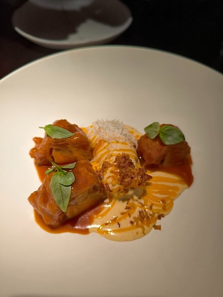 Cold carbonara and fried chicken