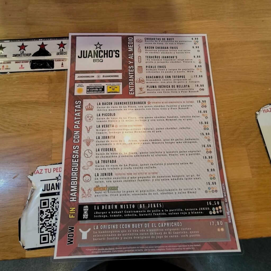 Juancho's BBQ - menu