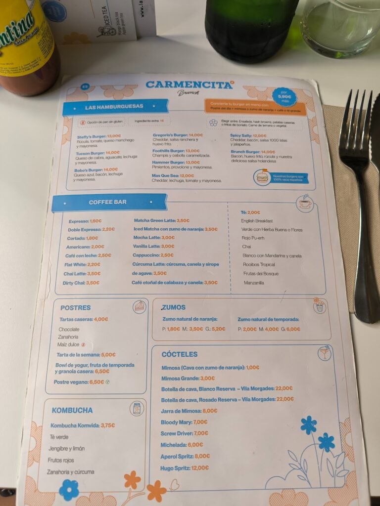 Carmencita Brunch - Menu