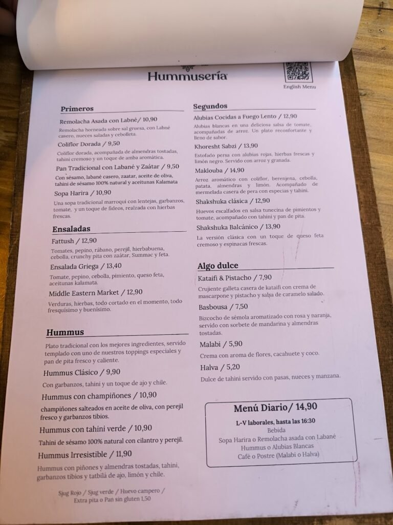 La hummuseria - menu
