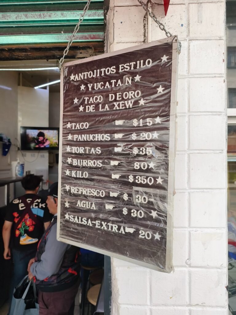 El Taco de Oro de la XEW - Menu