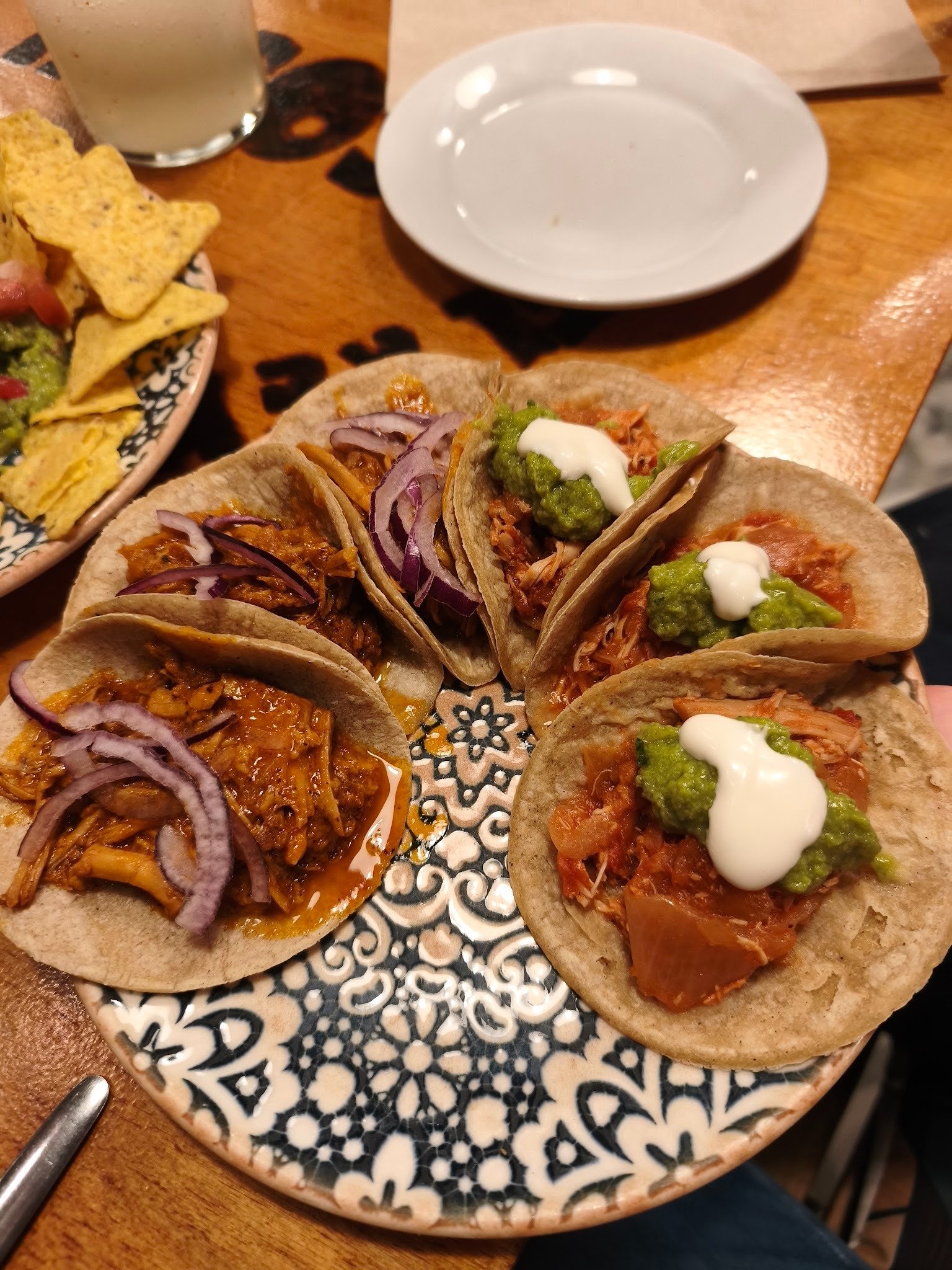 Tacos cocinita pibil and tinga de pollo