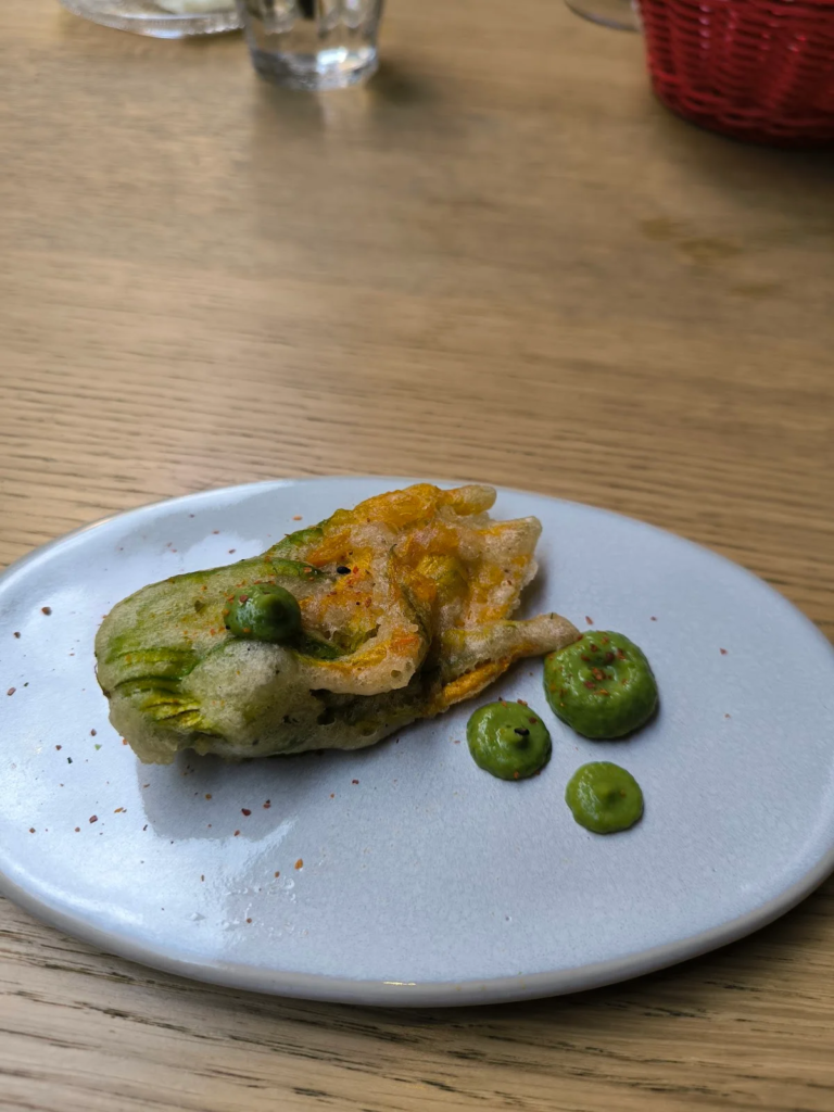 Zucchini flower with ricotta