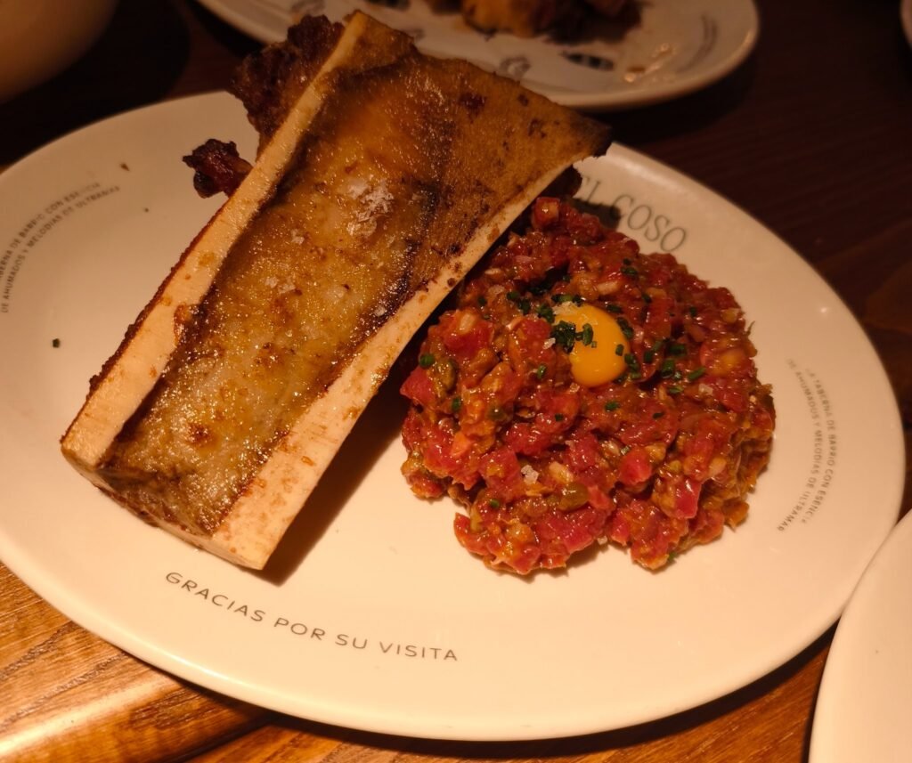 steak tartare with bone marrow