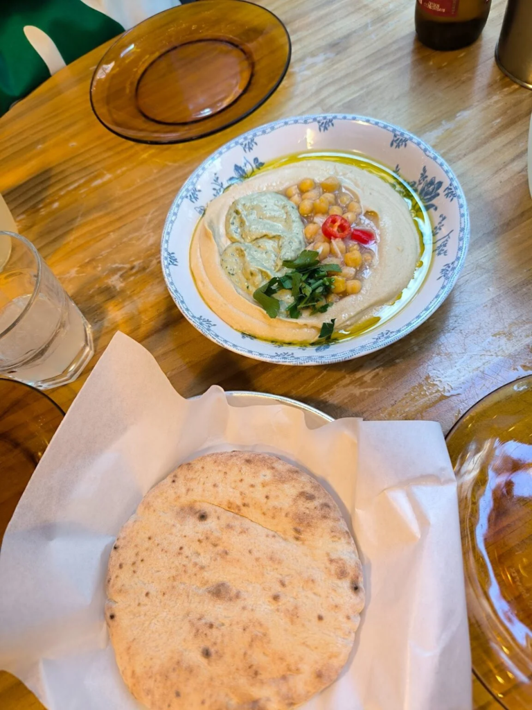 Hummus with green tahini