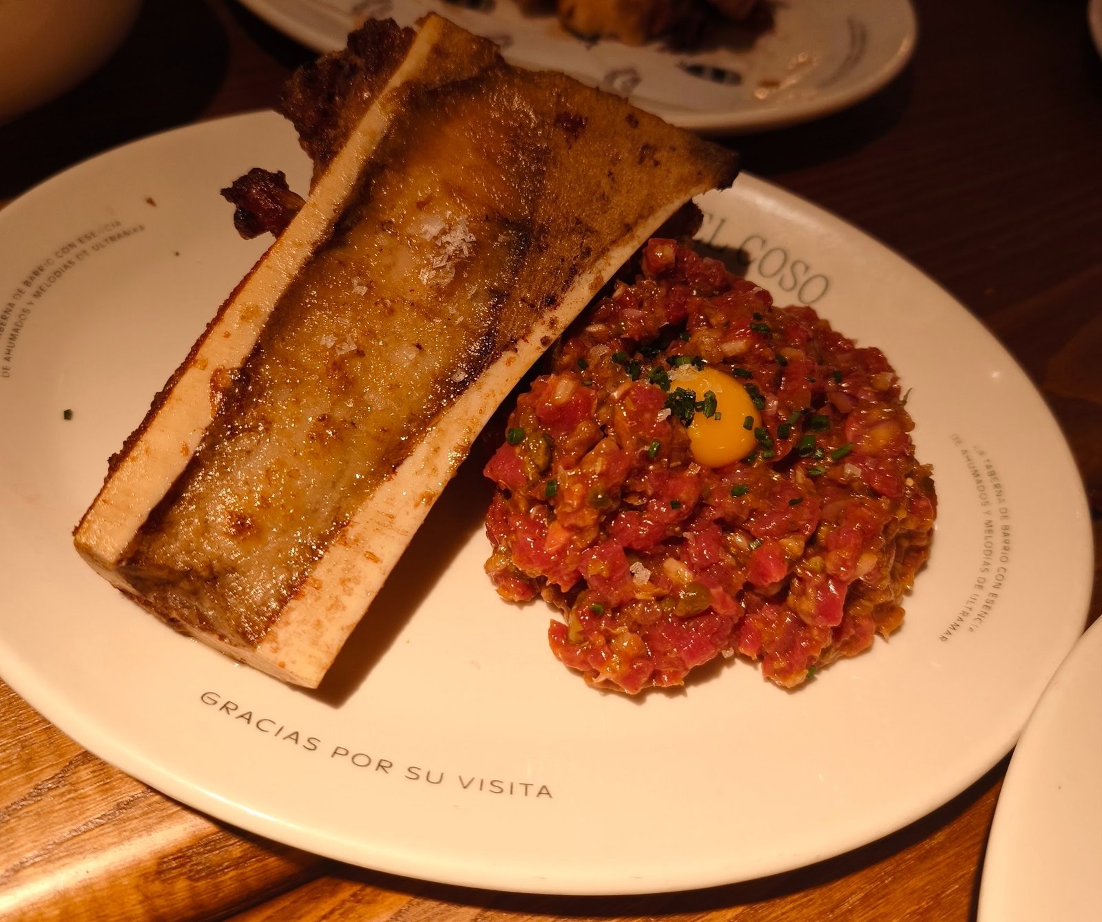 steak tartare with bone marrow