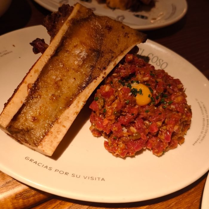 steak tartare with bone marrow steak tartare with bone marrow